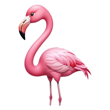 cute flamingo with a curved neck sticker