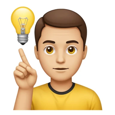 This emoji 🧐 without the monocle, a lightbulb above its head, and this ☝🏼 next to it sticker