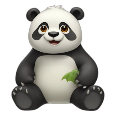 A panda bear mixed with a dinosaur sticker