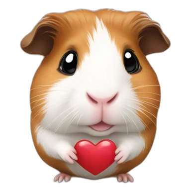 guinea pig, heart, holding sticker