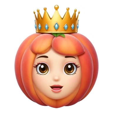 A peach fruit wearing a tiara ￼ sticker
