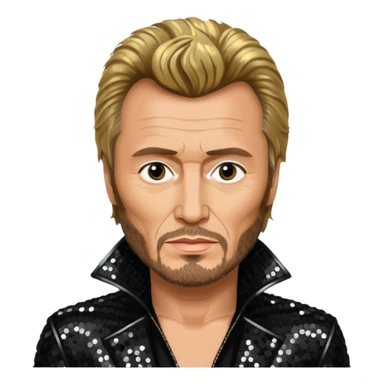 Johnny Hallyday with black sequin outfit sticker