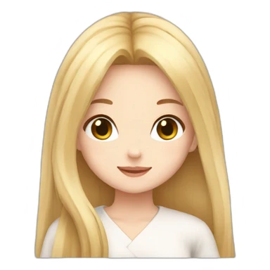 neko girl with very long blonde hair sticker