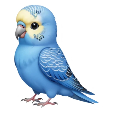 blue budgie parakeet with Armando sticker