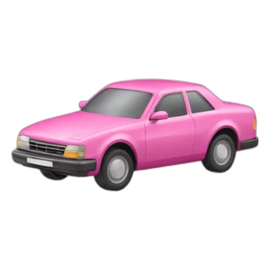 Une voiture rose servie sur un plateau  sticker