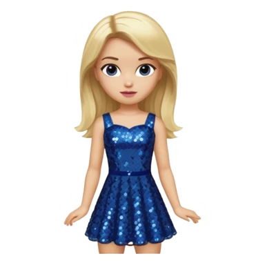 Cameron from Bratz with blonde hair and dark blue sequin outfit sticker