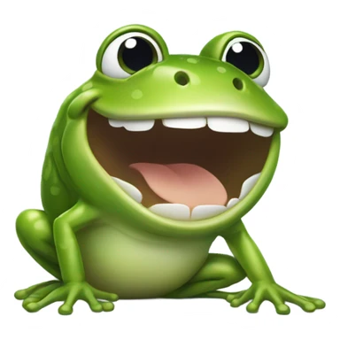 frog laughing out loud and moving sticker