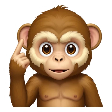 A monkey pulling his eyelid down with one finger sticker