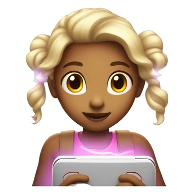 Glowing girl playing nintendo switch sticker