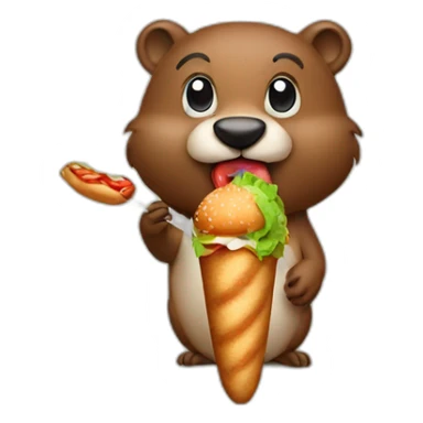 a beaver eating a kebab sticker