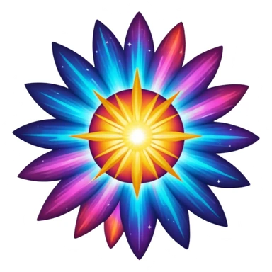 A supernova exploding in a burst of colorful energy sticker