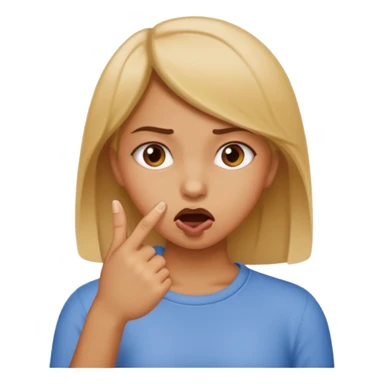 Chica mordiendose el dedo índice doblado pero sin sacar la lengua sticker