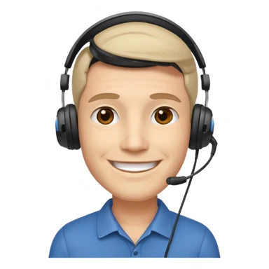 Emoji for call center worker (man) sticker