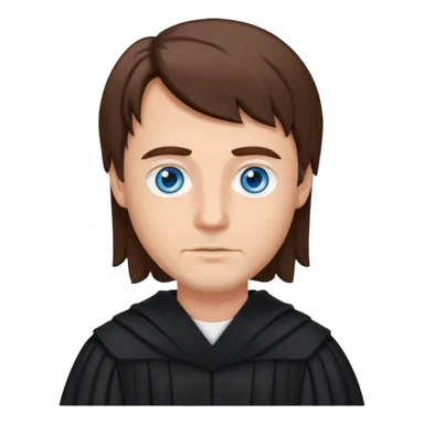 Man Judge with bluw eyes and brown hair  sticker