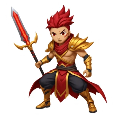 Generate me Genesis Nightbringer Yasuo emoji with aggressive colors sticker