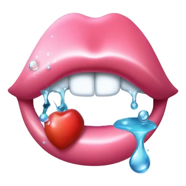Juicy Lips blowing a kiss with water dripping from mouth sticker