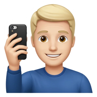 male taking selfie sticker