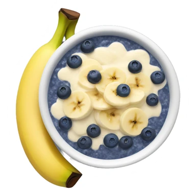 porridge with banana and blueberry sticker