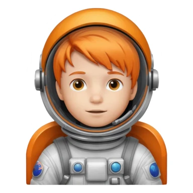Astronaut boy kid with orange hair sticker