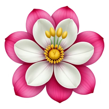 one pink flower and one white flower with red band sticker