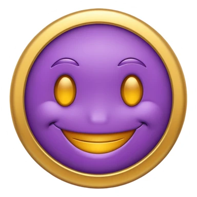 Purple Smile face with gold trim sticker
