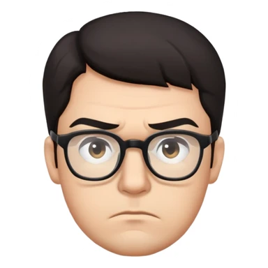 Dark haired man frowning in glasses sticker