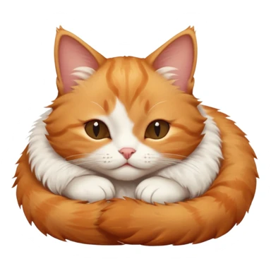 ginger and white small cat eyes closed lying down in funny position sticker