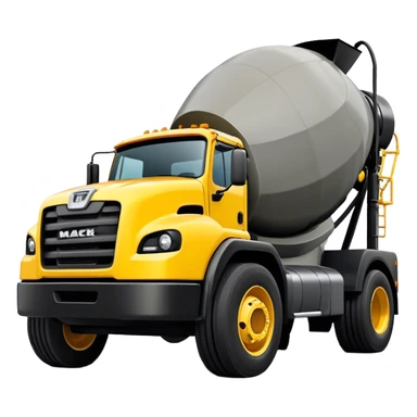 Cement Mixer - Mack Granite (Model Year: 2022) (Iconic colour: Yellow and black) sticker
