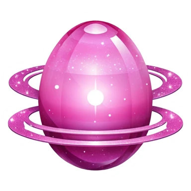 Pink crystallized Saturn with glitter sticker