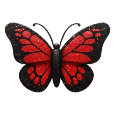 red and black glitter butterfly sticker