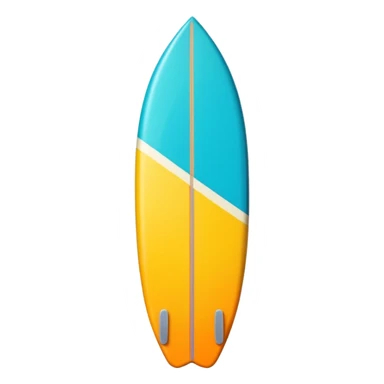 surfboard icon, tropical surfboard, glossy texture, bright colors, cute mobile game icon style, 3D cartoon, soft shadows, clean background, no text, no watermark sticker