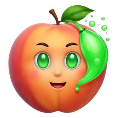 Peach with green gas sticker
