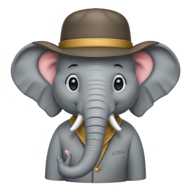 Elephant wearing a hat  sticker