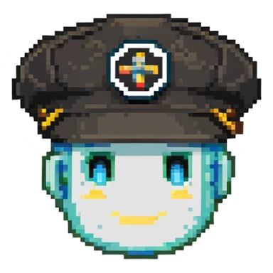 Admin hat with MOD badge, clear moderator symbol sticker