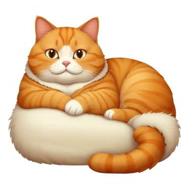 Fat lazy cat lounging sticker