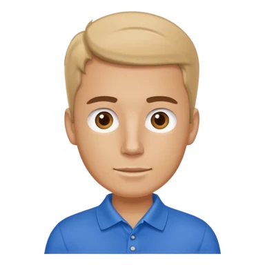 a whiteman wearing a blue polo shirt making a slideshow presentation sticker