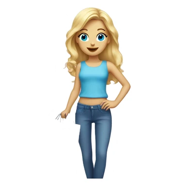 blonde girl with blue eyes surrounded by pink shopping bags sticker