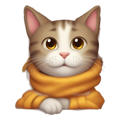 cozy cat in autumn sticker