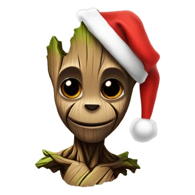 groot in a santa hat sticker