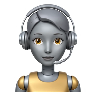 female call center robot sticker