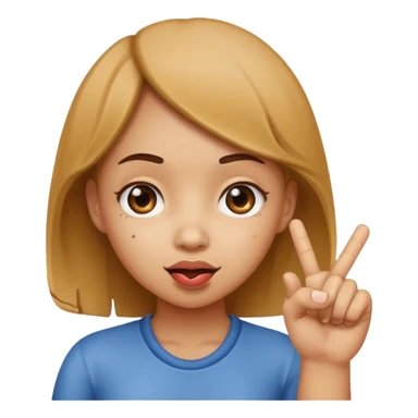 Un fille a la tête de caca et avec un doigt d'honneur  sticker