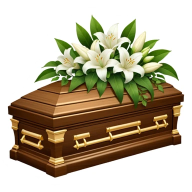 Funeral Casket with Casket Spray sticker
