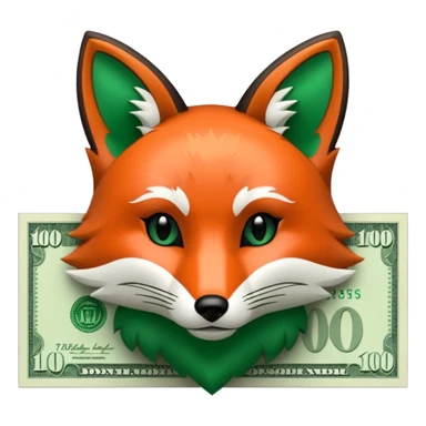 make 100 dollar bill with a fox head silhouette  sticker