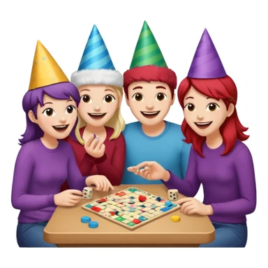Four friends playing board game sticker