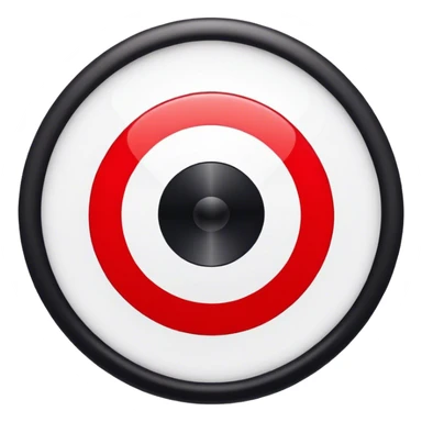Bulls eye with black out line and red dot in the center of circle sticker