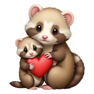 Ferret hugging a ferret is heart sticker