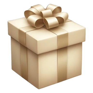 beige gift box white bow ribbon sticker