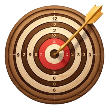 A target with an arrow in the center sticker