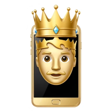 gold premium smart phone, king crown sticker