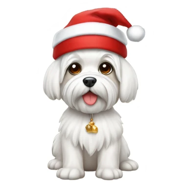 maltese con cappello babbo natale sticker